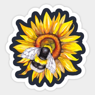 Sunflower and Bumble Bee Sticker